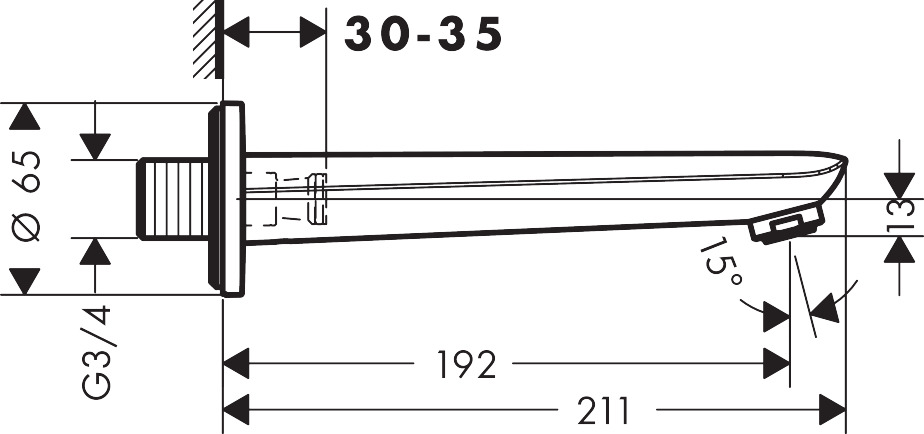 Hansgrohe Wanneneinlauf Novus DN20 chrom 