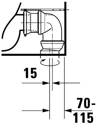 DU Stand-WC Kombi ME by Starck 650 mm Tiefspüler, f.SPK, Abg.vario, weiß, HyG