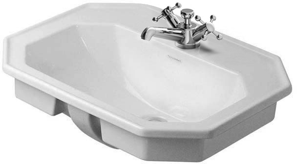 DU Einbauwaschtisch 1930 580 mm EB v.oben, m.ÜL, m.HLB, 1 HL, weiß