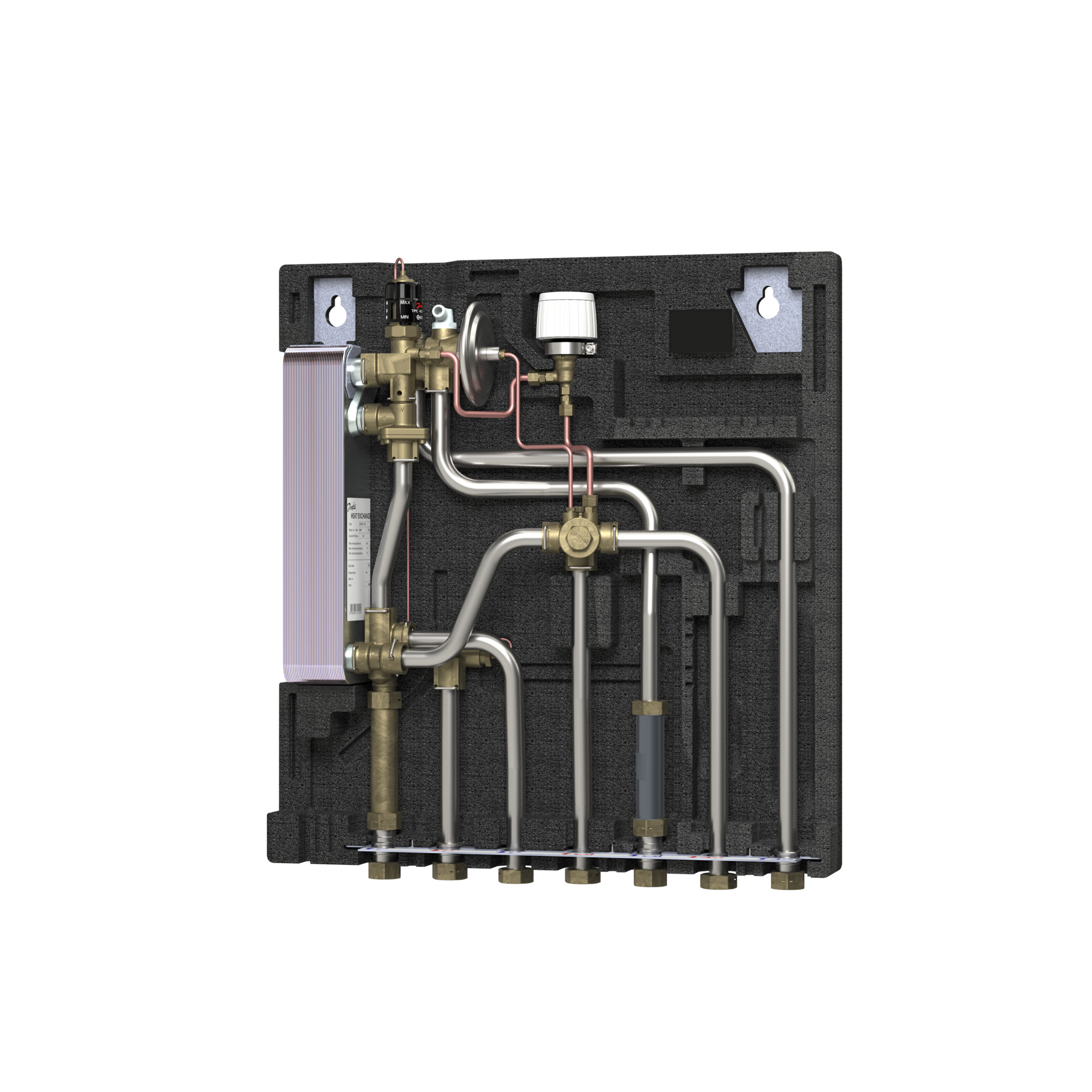 Danfoss Wohnungsstation Evoflat FSS 3 E HT-Heizung, 51kW, Dämmhaube