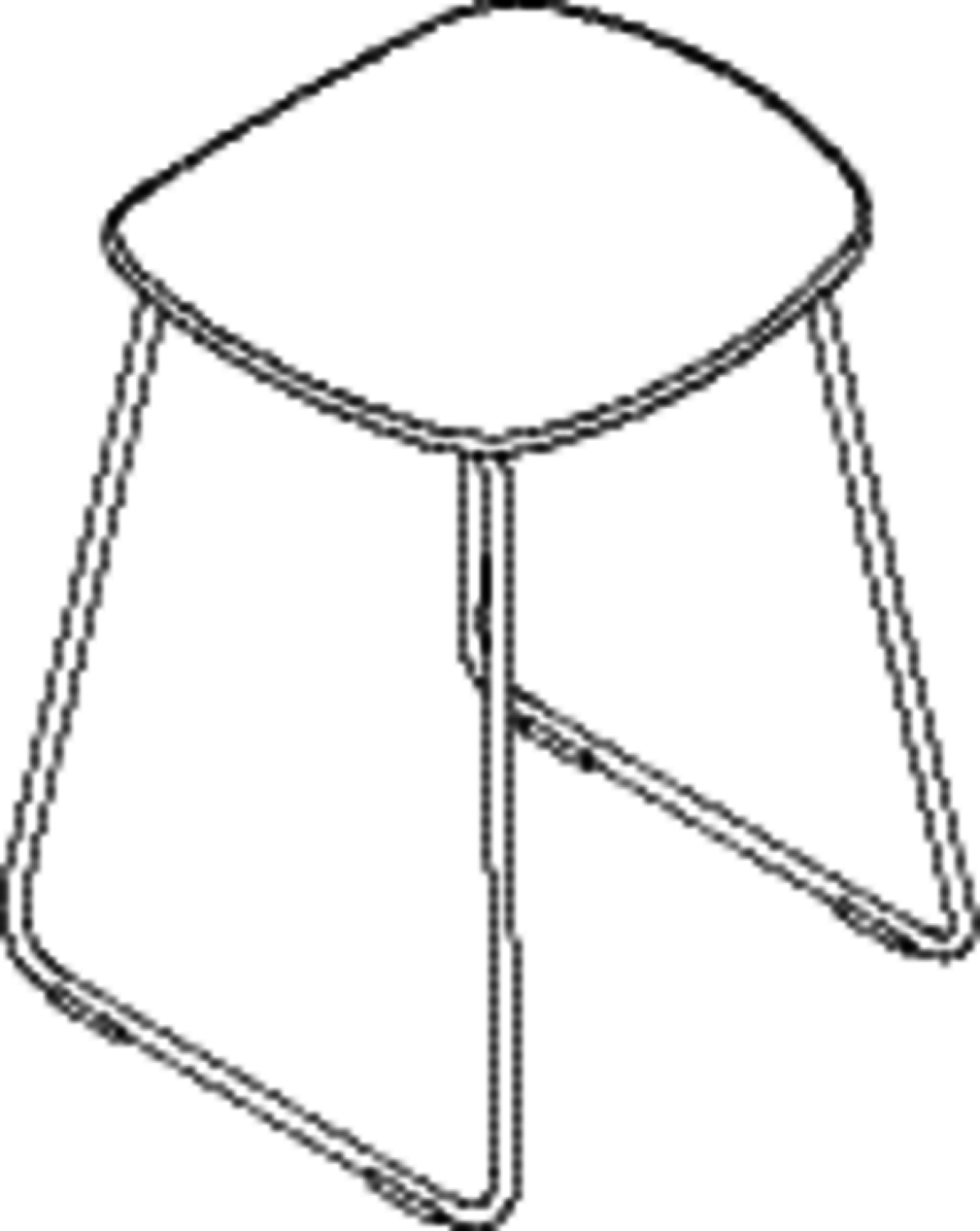 HEWI Duschhocker, H:497mm, B:370mm, Gestell plb schw tiefmatt