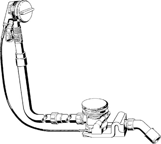 Viega Ab-und Überlauf Rotaplex Trio 6141.71 in 1070mmxDN40/50 verchromt