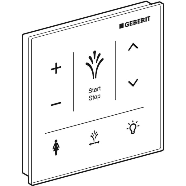 Geberit Wandbedienpanel f. Geberit AquaClean Sela, Glas schwarz