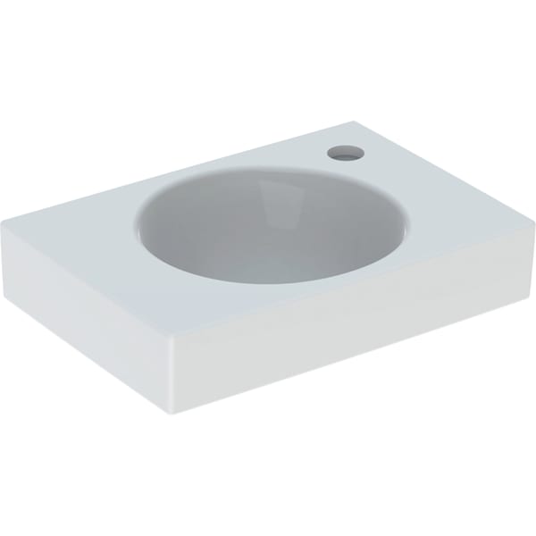 Geberit Preciosa II Handwaschbecken, 40x28cm Hahnloch rechts, o. Ül., weiß, KeraTect