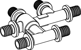 TECEflex Kreuzungsfitting 20 x 16 x 20 mm, vernickelt