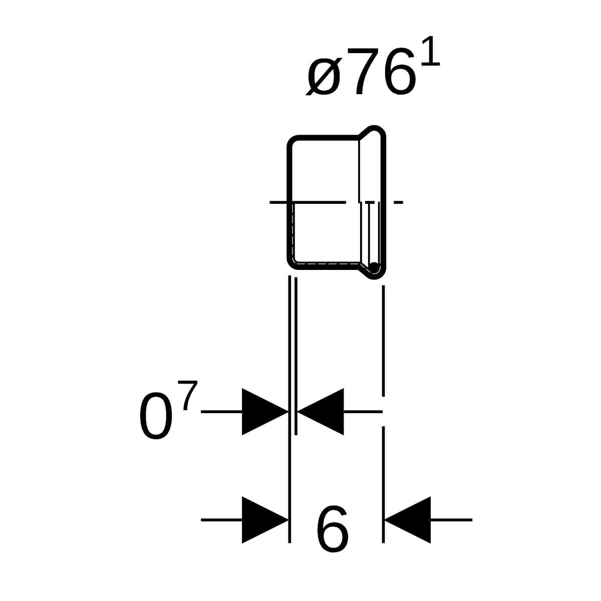 Geberit Mapress C-Stahl Kappe d76,1 verzinkt