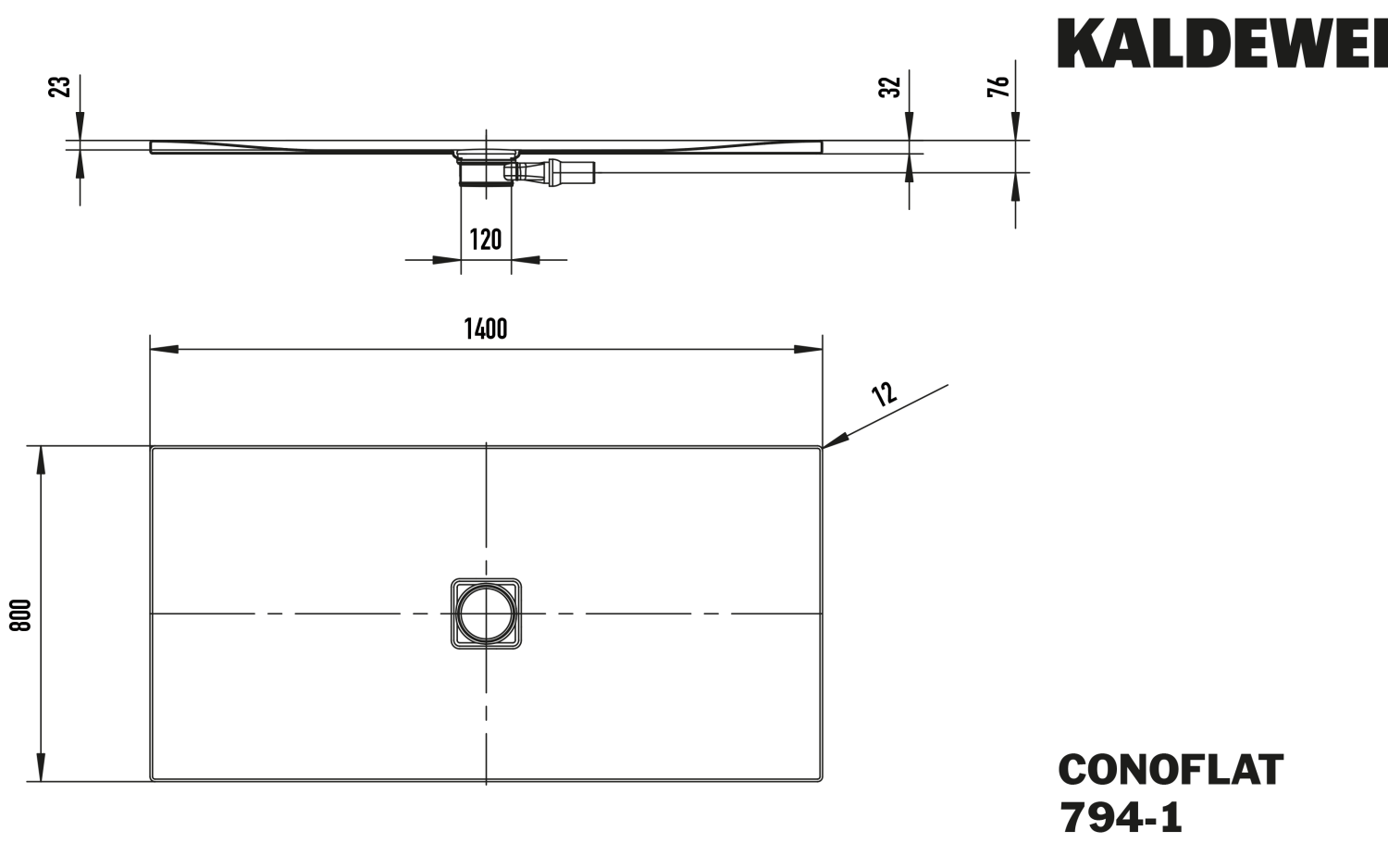 KA DW CONOFLAT Mod.794-1,800x1400mm, alpinweiß,Secure Plus
