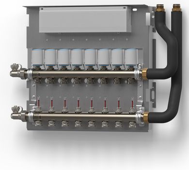 Wolf Heizkreisverteiler mit Regler 8 Heizkreise, für CAT-2 Wolf Heizkreisverteiler mit Regler 8 Heizkreise, für CAT-2