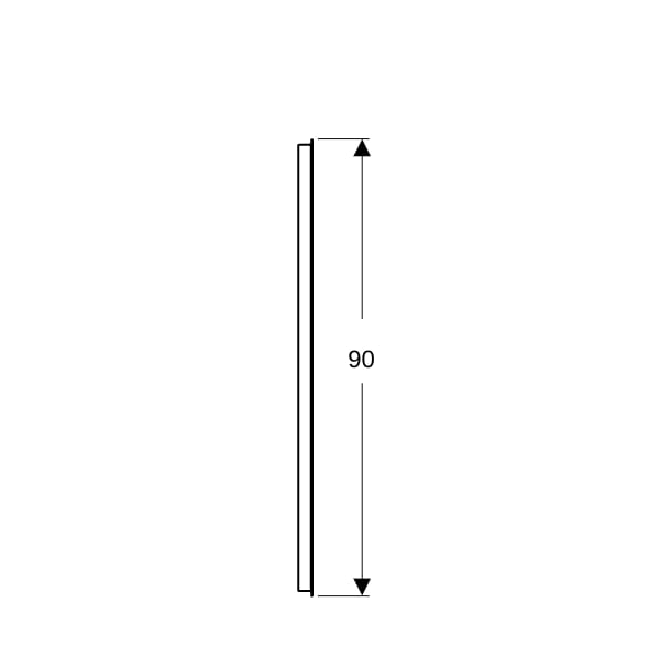 Geberit Option Basic Lichtspiegel, eckig Beleuchtung oben, 80x90x3cm, alu. elox