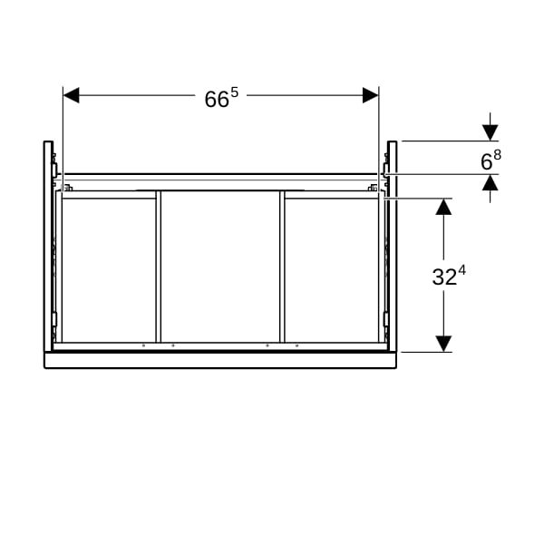 Geberit iCon Unterschrank für WT, 2 Schubl. 74x61,5x47,6cm, Nussbaum hicko./Gr. Lava