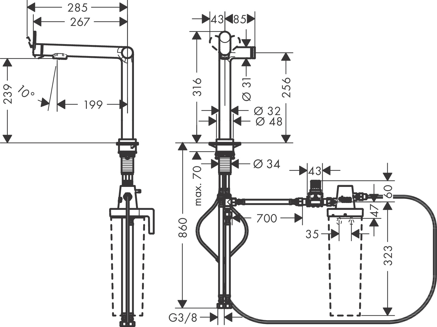 Hansgrohe FilterSystem 240 Aqittura M91  1jet chrom