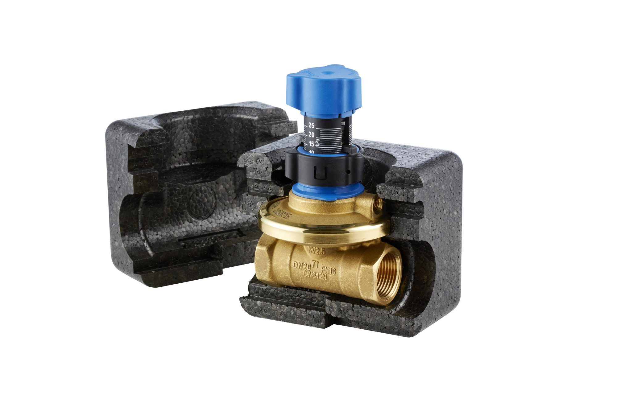 Danfoss Strangdifferenzdr.regl. ASV-PV40 Einstellskala,Rp1 1/2,Sollw,0,05-0,25bar