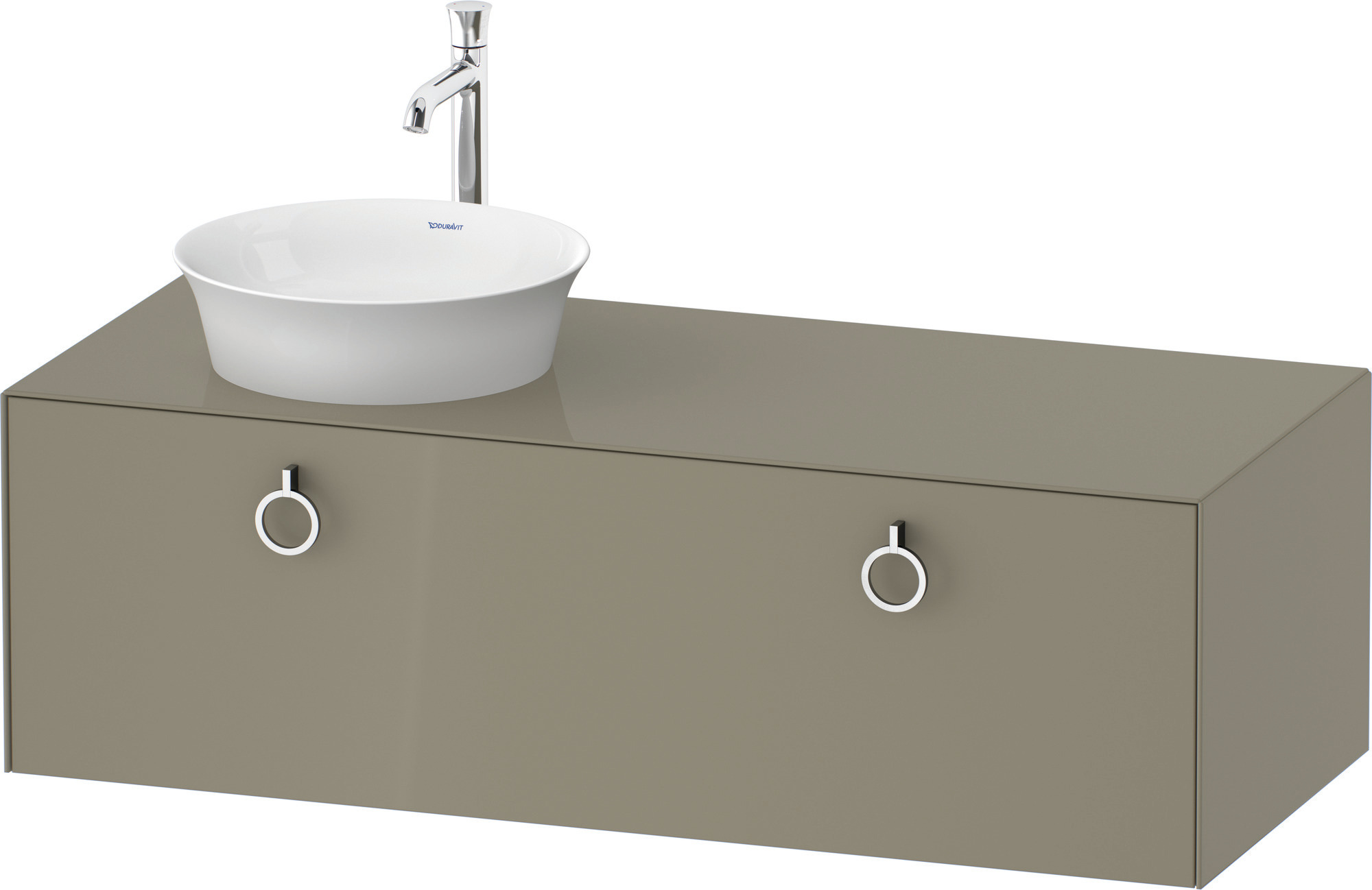 Duravit WTU wandh.White Tulip,1 Aus.,m.Griff Aus.l,408x1300x550,Steingrau Hochglanz