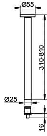 KEUCO Deckenabhängung Plan 14941, als Set, verchromt, 400 mm
