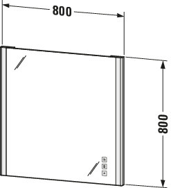 Duravit Spiegel Xsquare XS7012 Chrom 33x800x800mm