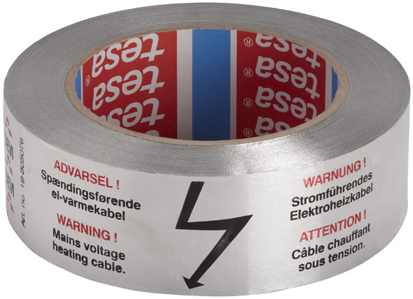 Danfoss Aluklebeband 38mm breit/50m lang max.160C,m.Warnaufschrift.,selbstklebend