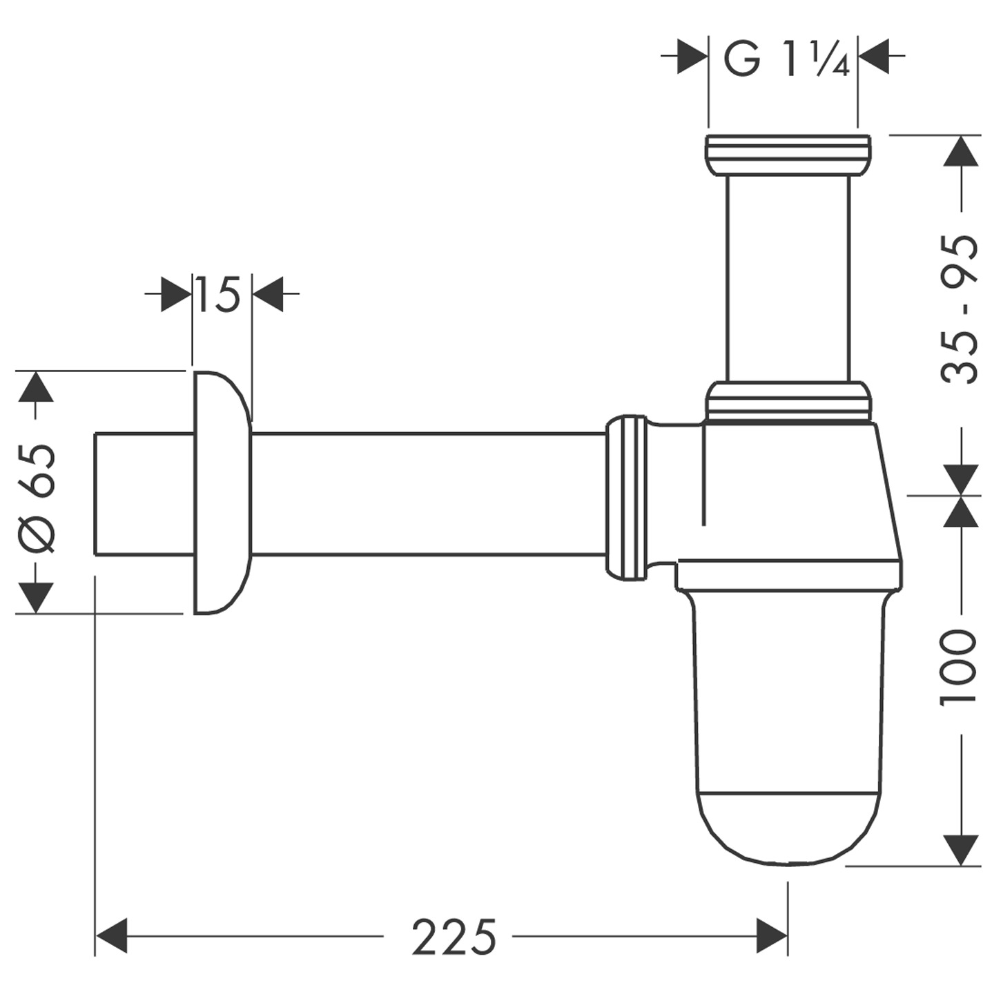 Hansgrohe Tassensifon Standardmodell DN32 chrom