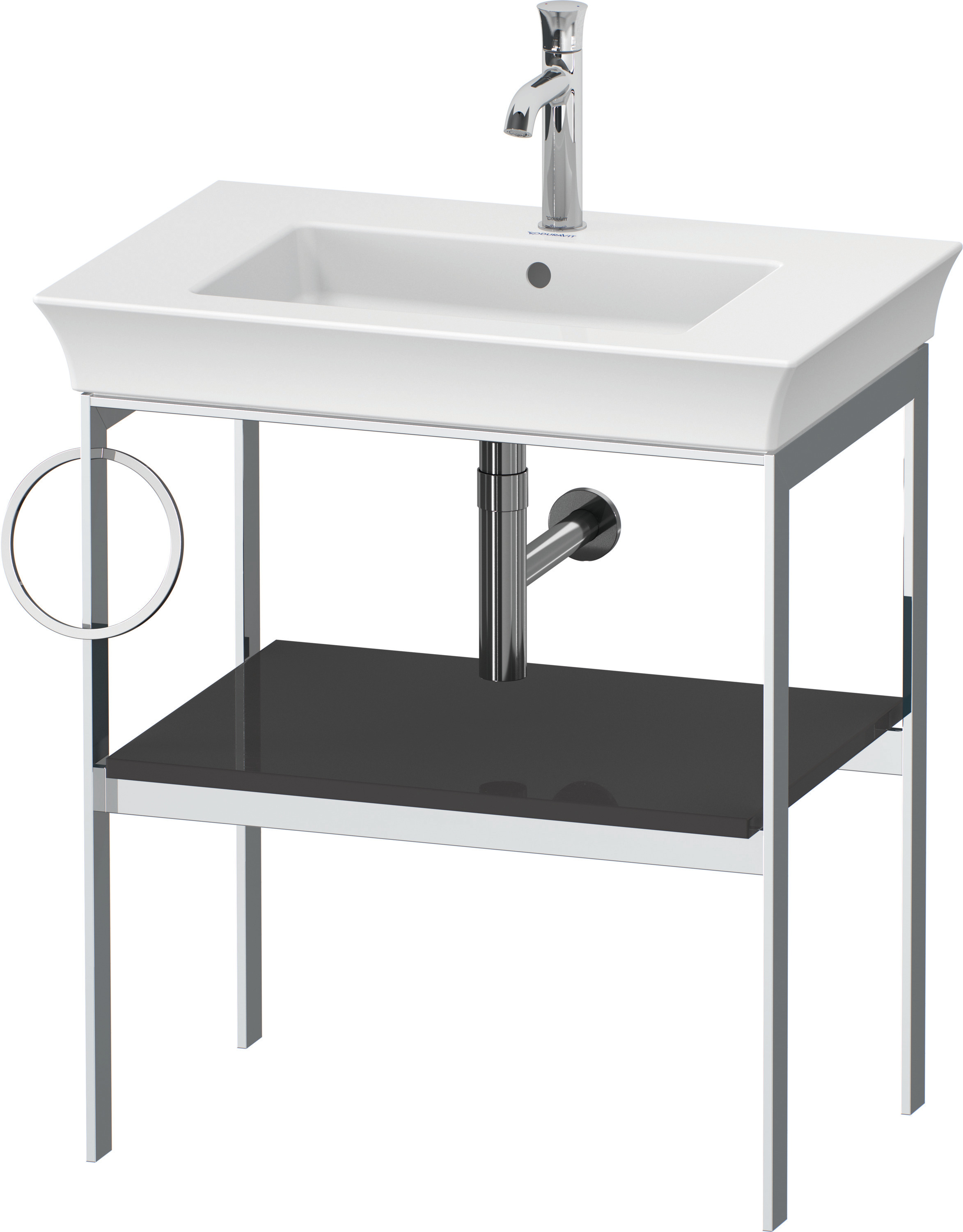 Duravit Metallkonsole bodenst. White Tulip 760x684x450,HH l.,Graphit Hochglanz