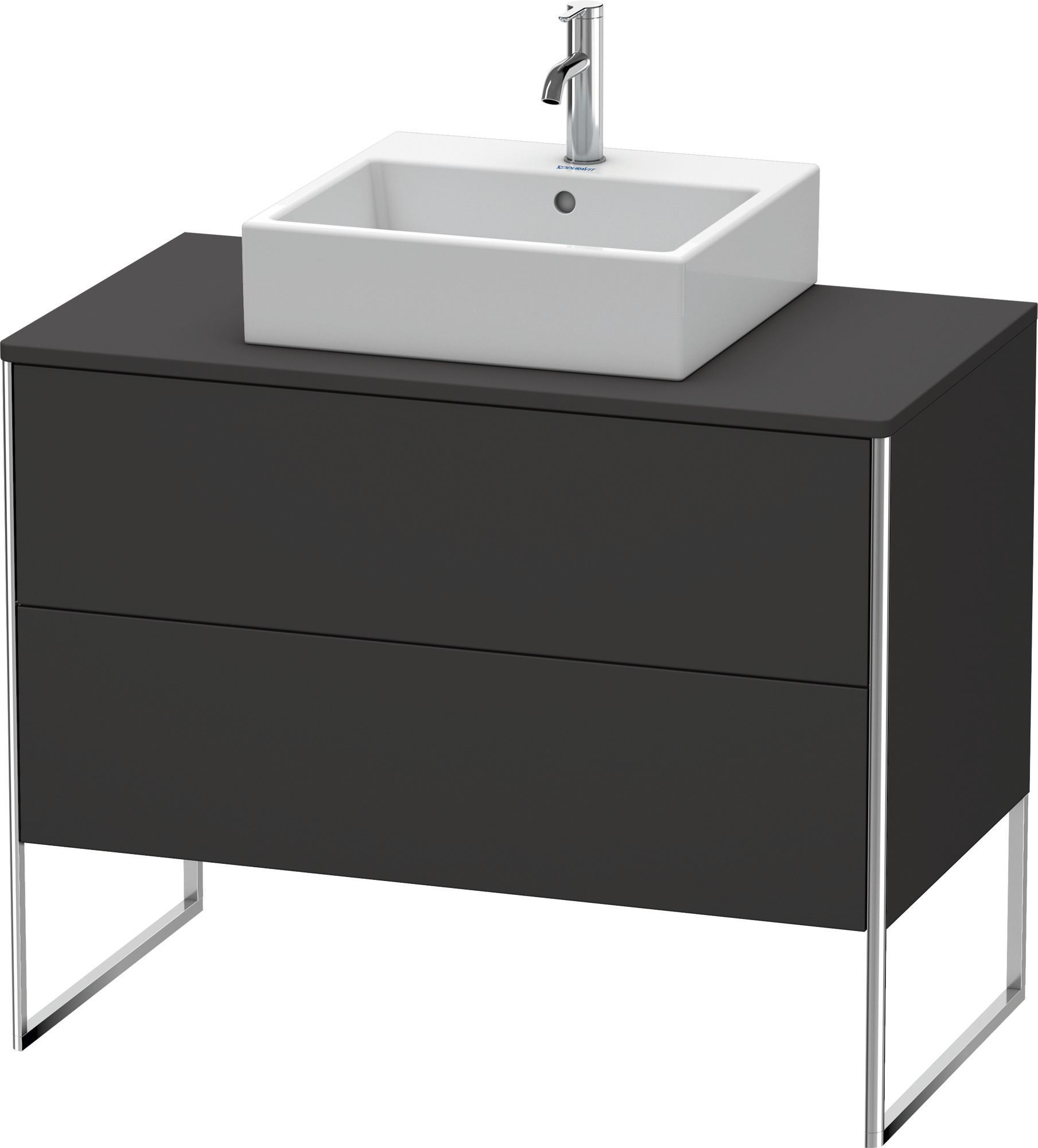 Duravit WTU XSquare 778x1000x548,bodenstehend Graphit Supermatt, 2 Schubkästen