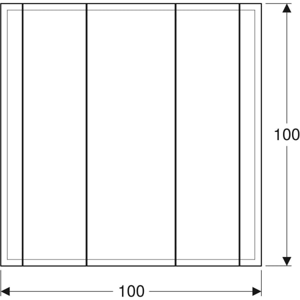 Geberit ONE Spiegelschrank mit Beleuchtung drei Türen, 100x100x16cm