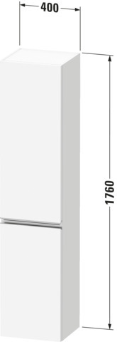 Duravit Sivida HS 400x1770x374mm, Tür 2 L,Glasfb.3,Holzfb.1, Chrom/Weiß Matt