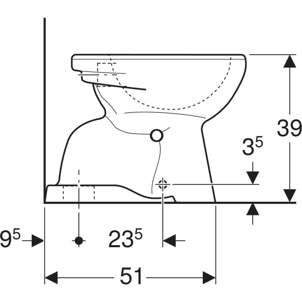 Geberit Renova Stand-WC Flachspüler Abgang vertikal, weiß