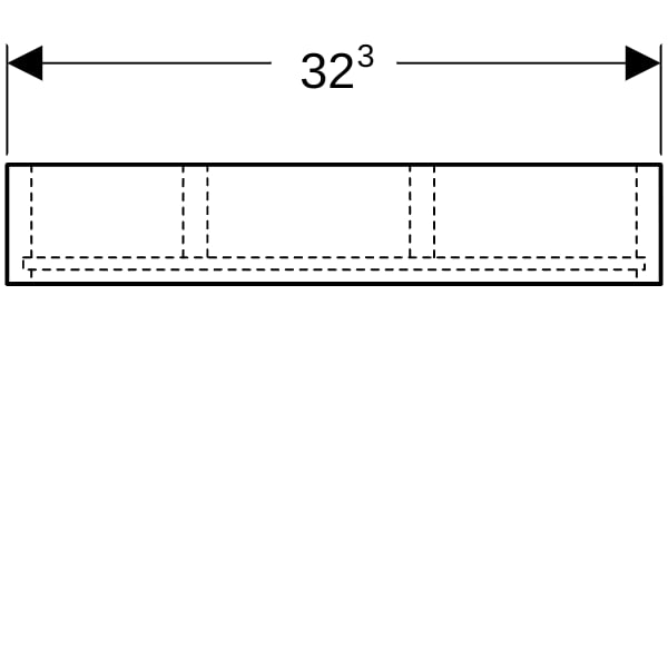 Geberit Schubladeneinsatz, H-Unterteilung für obere Schubl., 32,3x5,9x15cm, lava