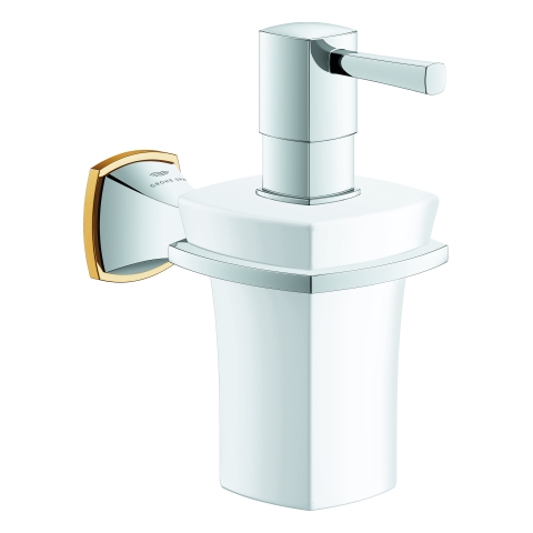 GROHE Halter Grandera 40910 mit Keramik- Seifenspender chrom/gold