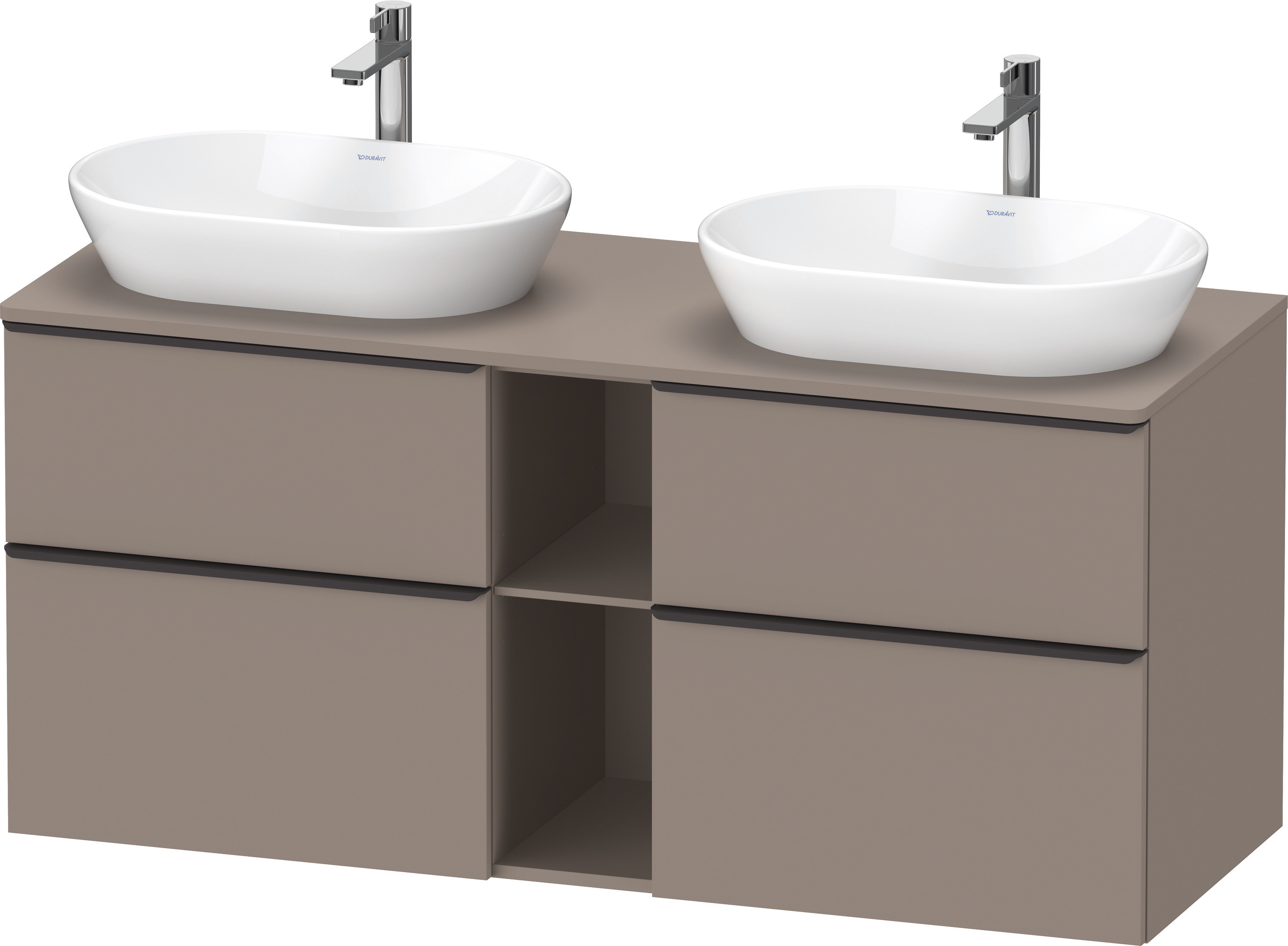 Duravit D-Neo,Kons-WTU,B,AZ:2,SBK:2,Gr:D Schw 1400x550x644mm,Wdh,Basalt Matt, Dekor
