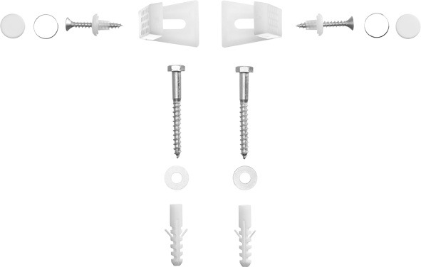 Duravit Befestigungs-Set für Urinale DuraStyle, Abdeckkappen weiß und chrom