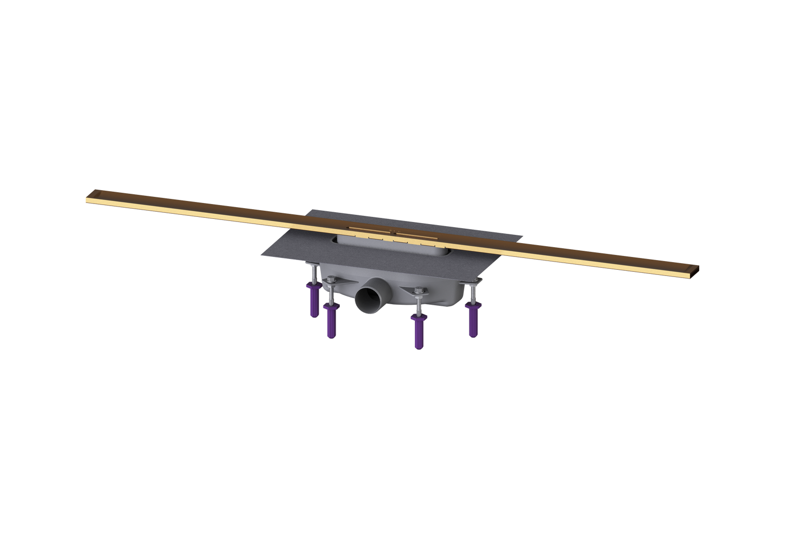 KESSEL-Duschrinne Linearis Infinity 90 L: 1100 mm, DN 50, Bronze, gebürstet