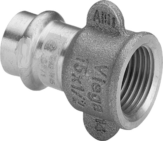 Viega Übergangsstück mit SC Profipress G 2612.3 für Gas in 15mm x Rp1/2 Rotguss