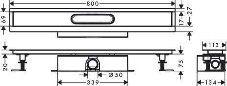 Hansgrohe Komplettset uBox universal für Standardinstall.800mm für DR FS