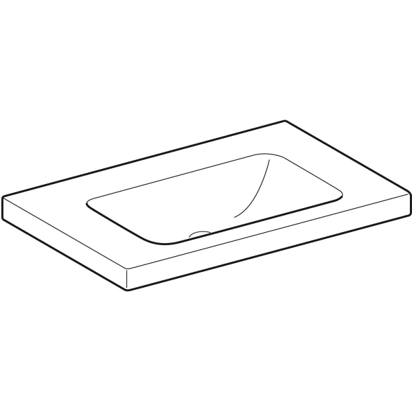 Geberit iCon Light Waschtisch 75x48cm Ablagefl., o. Hl., o. Ül., weiß KeraTect