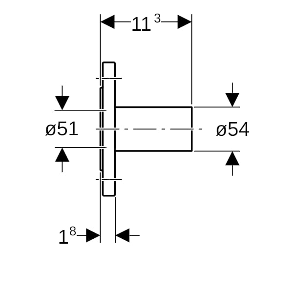 Geberit Mapress Edelstahl Flansch PN 10/16 mit Einschubende d54
