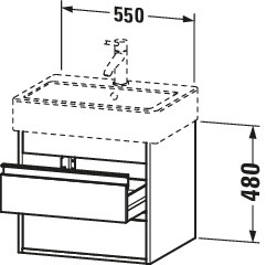 DU WTU wandhängend Ketho 440x550x480mm 2 SchKa, für 045460, graphit matt