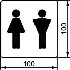KEUCO Türschild Plan 14971, Symbol Damen/Herren, verchromt