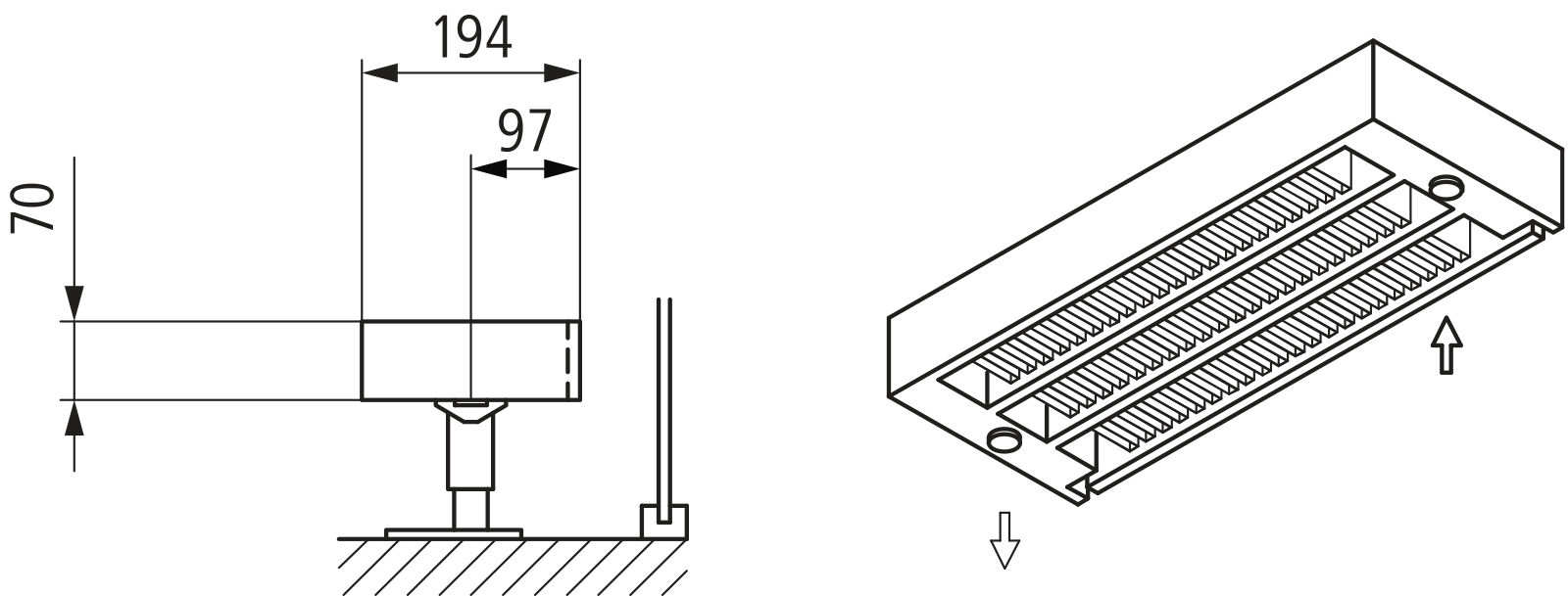 Kermi Kon m. Str. Typ33 BH70x194x1100mm QN792, weiß, 6bar, o. Abd, AB 12