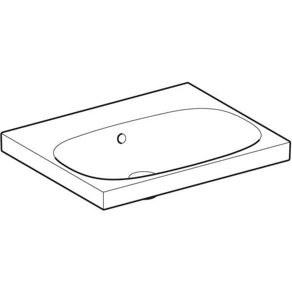 Geberit Acanto Waschtisch 60x48cm o. Hl., m. Ül., weiß