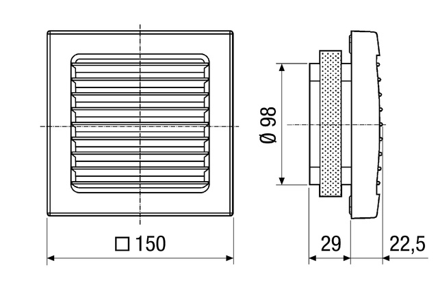 Maico Innengitter ESG 10/2 zu Rohreinschubventilator ECA, DN100