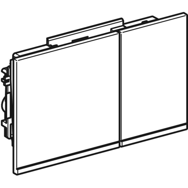 Geberit Omega60 BetPl., für 2-Mengen-Sp. Glas schwarz / hgl.verchr.