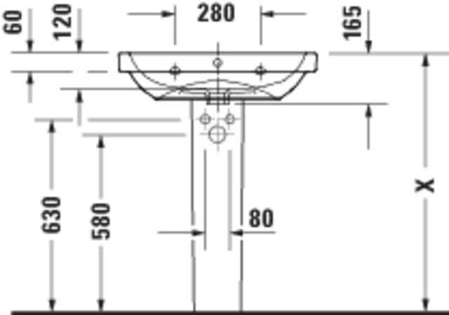 Duravit DU D-Code 2.0 WT 650x460mm,m.ÜL, Weiß