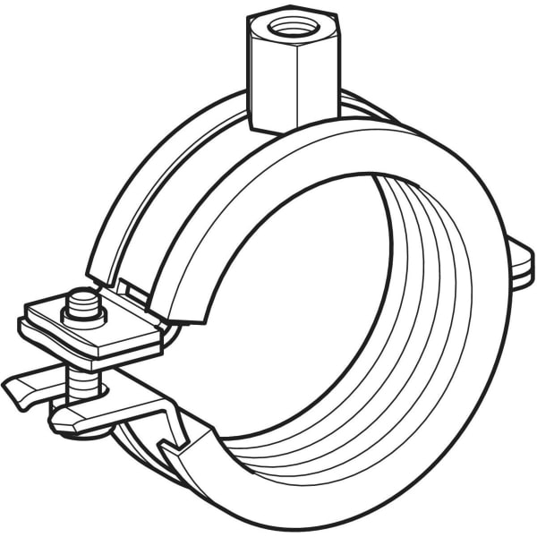 Geberit Rohrschelle gedämmt mit Gewindemuffe M8/M10 di74-80mm