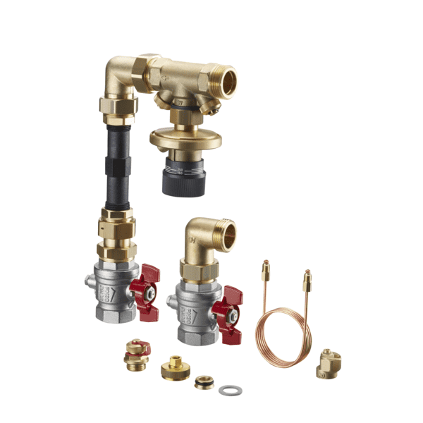 OVENTROP-Wärmemengenzähler-Anschluss-Set für Verteiler, Eck, Hycocon DTZ, KH DN25