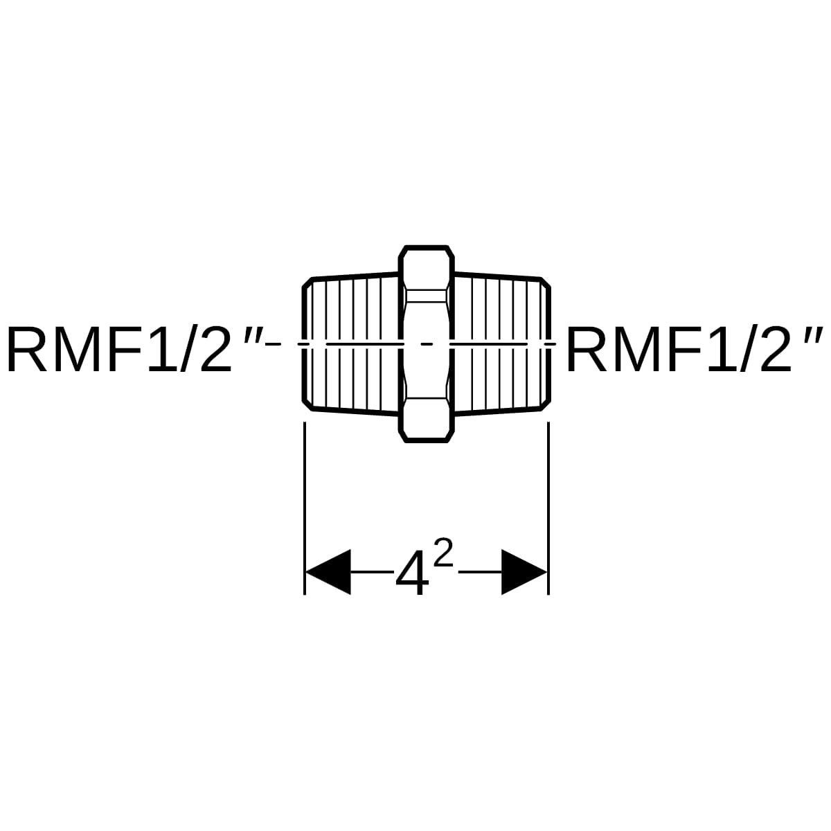 Geberit Übergang mit AG MF und AG EST R1/2-MF1/2