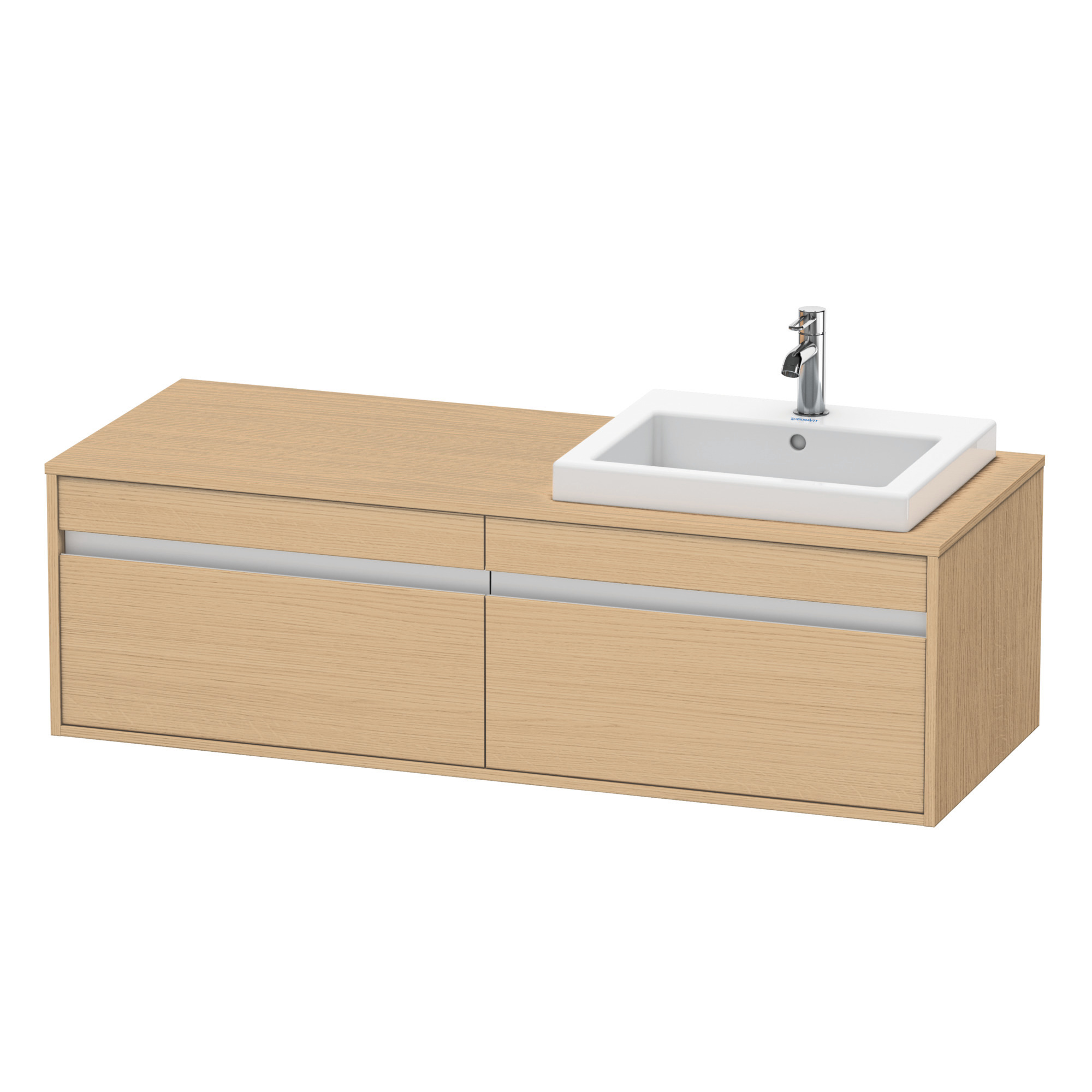 Duravit WTU wandhängend Ketho 550x1400x426mm 2 Auszüge, für EBWT re.,Eiche Natur