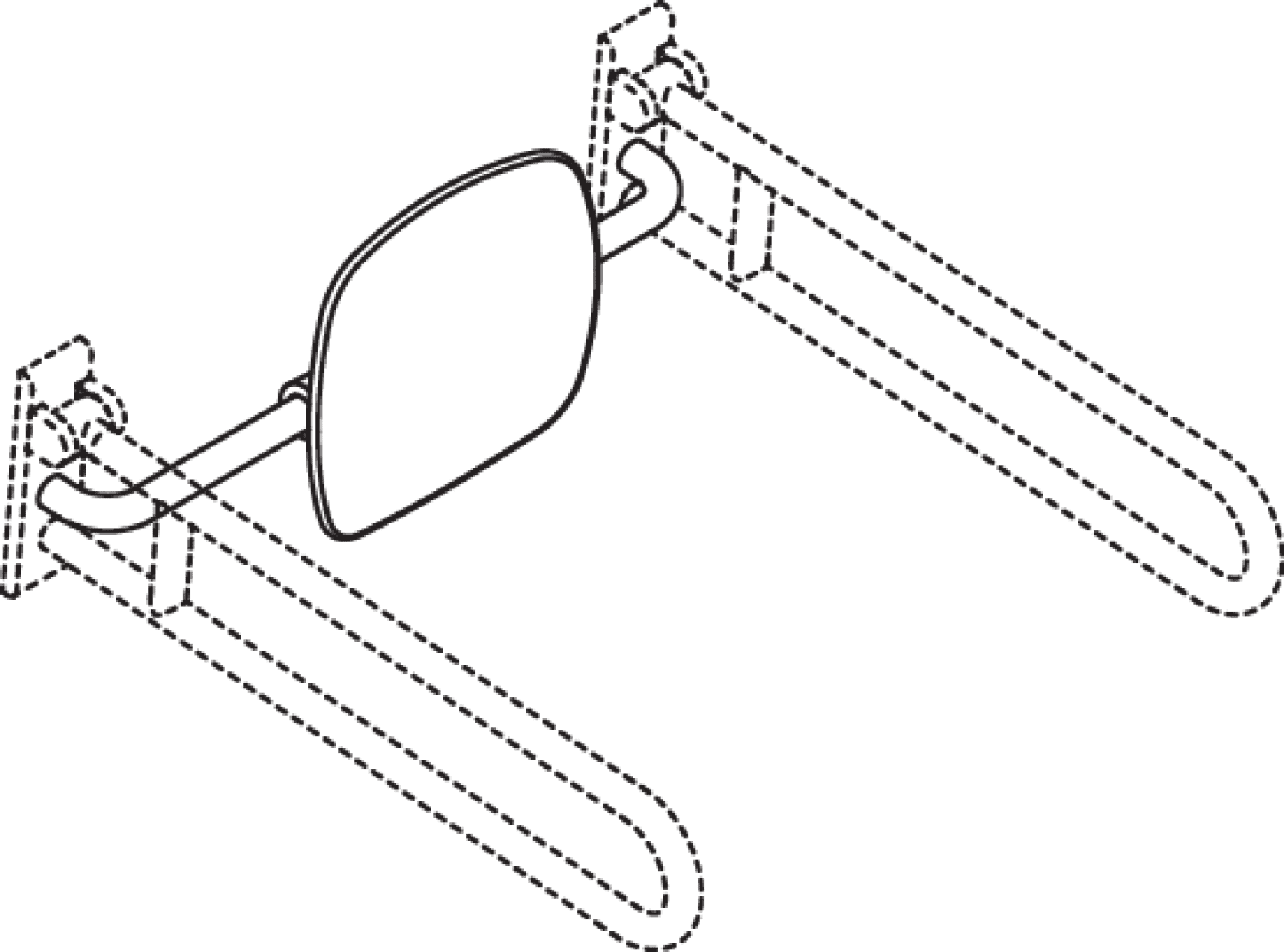 HEWI Rückenstütze, WA = 150mm SK-Griff-Montage tiefschwarz