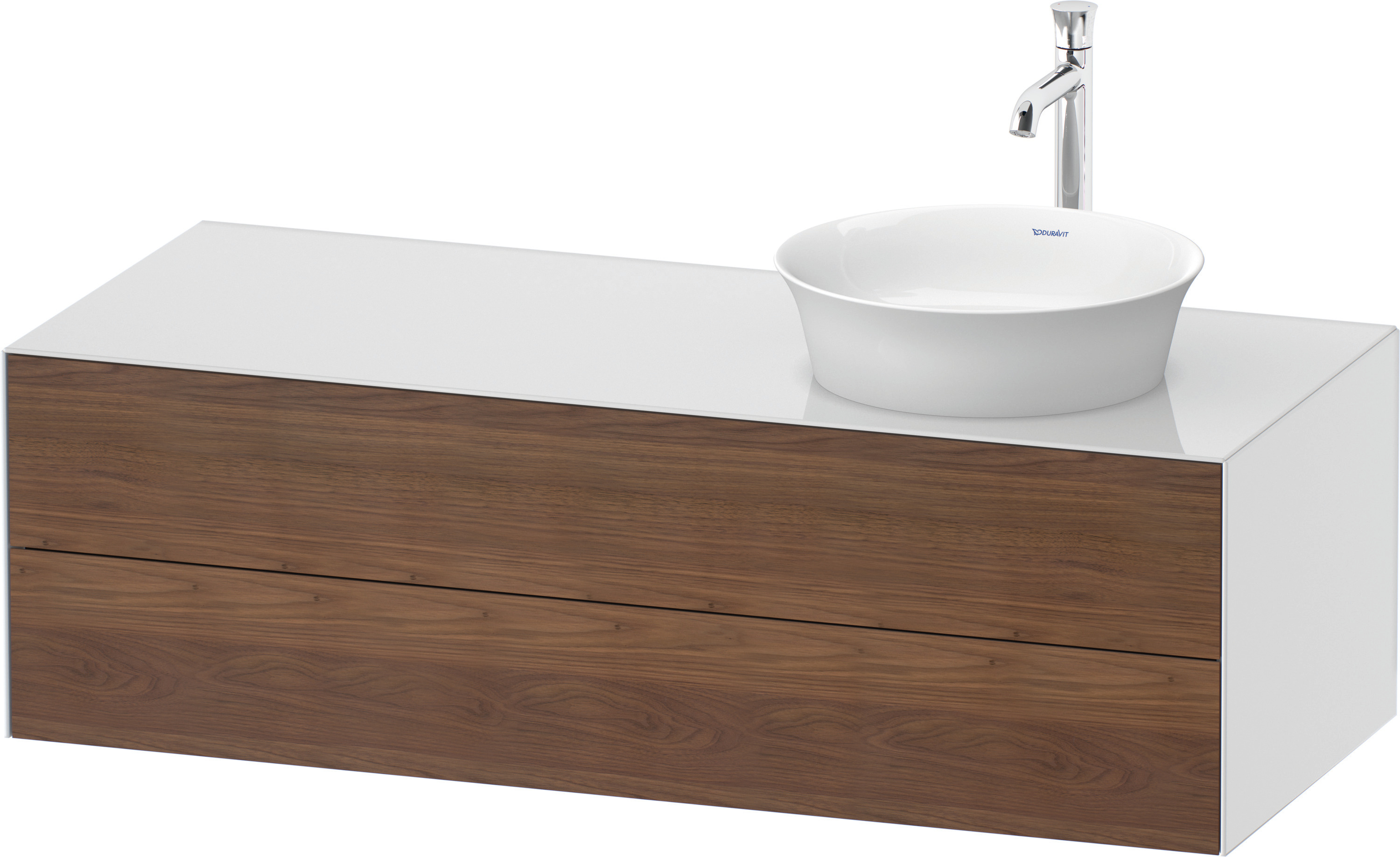 Duravit WTU White Tulip wandh,2 SchKa,B re. 408x1300x550mm,A.Nussb.M/Weiß HGL