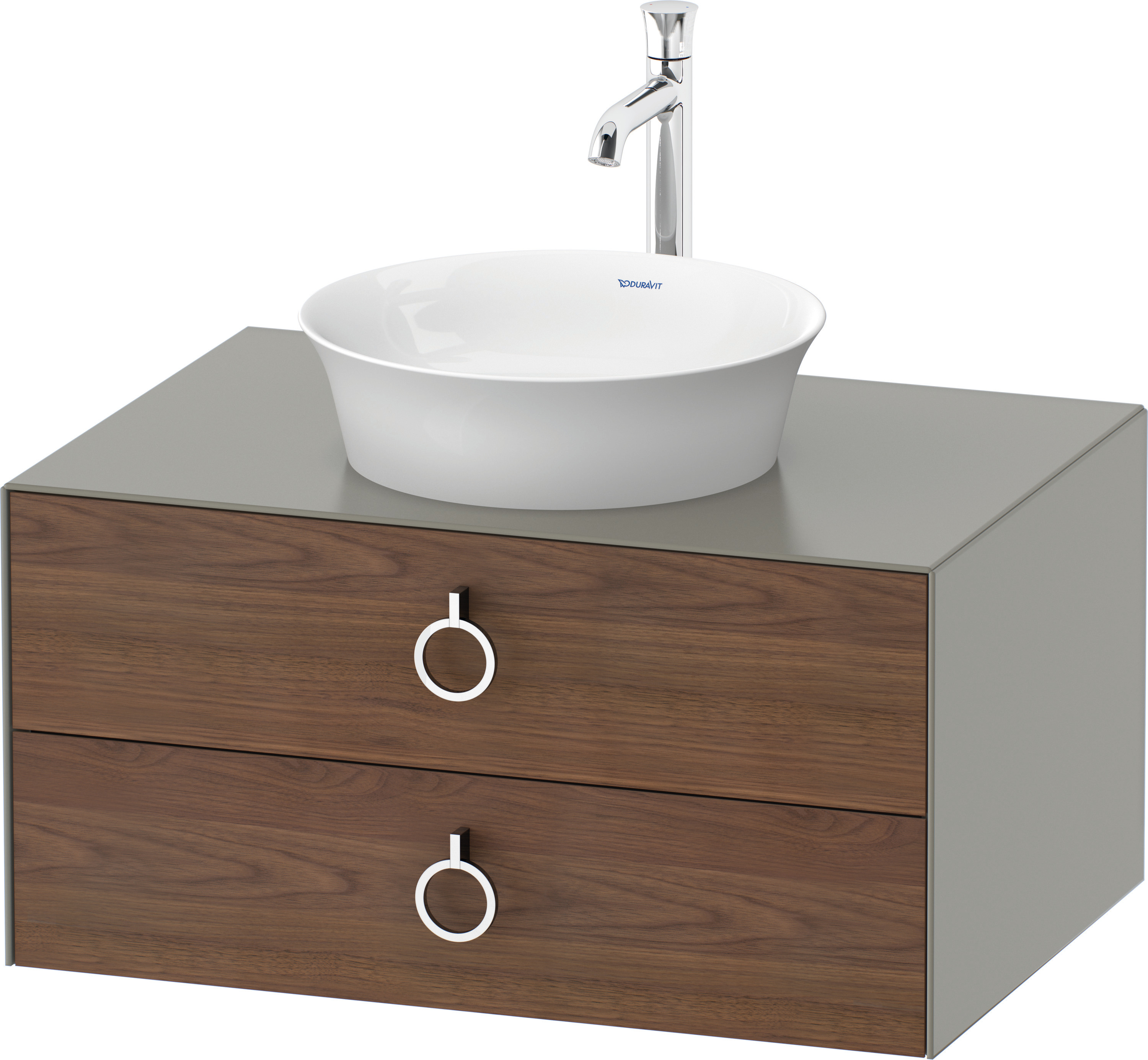 Duravit WTU wandh.White Tulip,2Schk.,m.Griff 408x800x550,Am.Nussb.M./Steingrau Sdm.