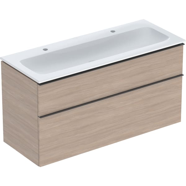 Geberit iCon Set MWT m. US, 2 Schubl. 120x63x48cm, Eiche/Griff lava